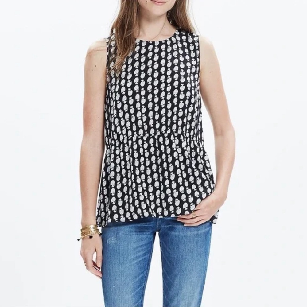 Madewell Bloomstamp Ruffle Peplum tank